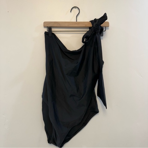 JCREW Black One-Shoulder Swimsuit w bow detail - Picture 5 of 7